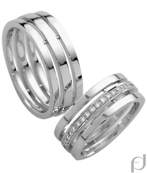 Trauringe Weissgold von Furrer Jacot 62-52470 + 71-26470